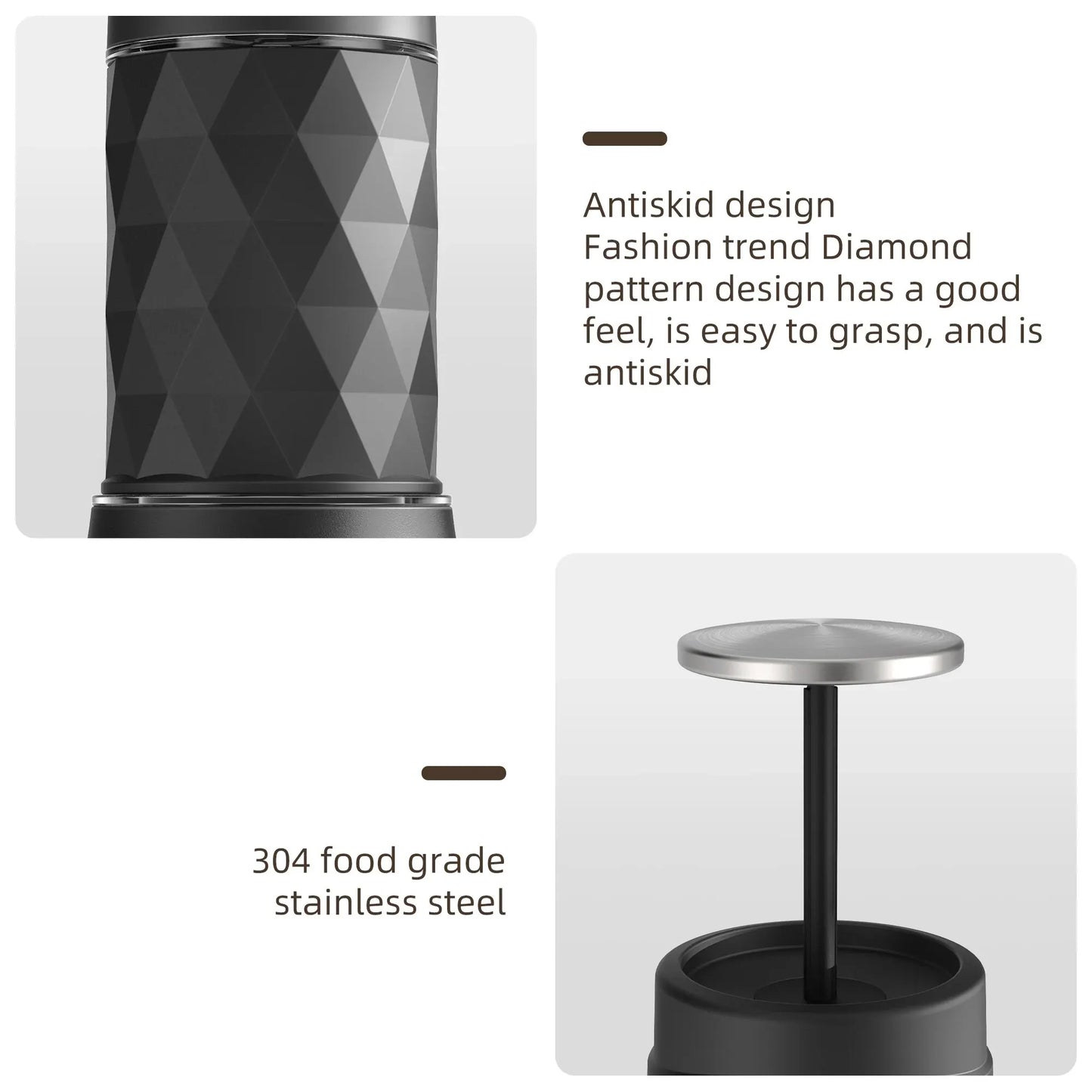 Norvo | Bærbar Kaffemaskin Espresso Maskin Håndpresse Kapsel Malt Kaffe Brygger Bærbar for Reiser og Piknik, BioloMix