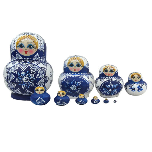 Norvo | 10 stykker/sett med tre russiske matryoshka dukker