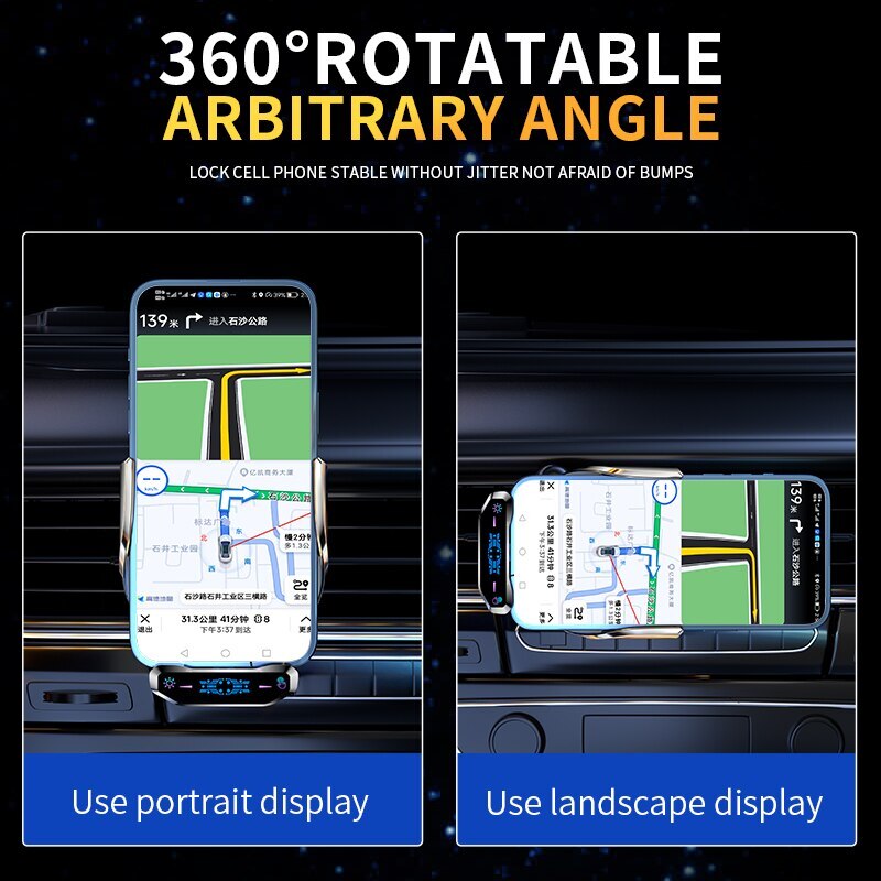 Norvo | Automatisk Magnetisk Trådløs Lading Bil Telefon Holder
