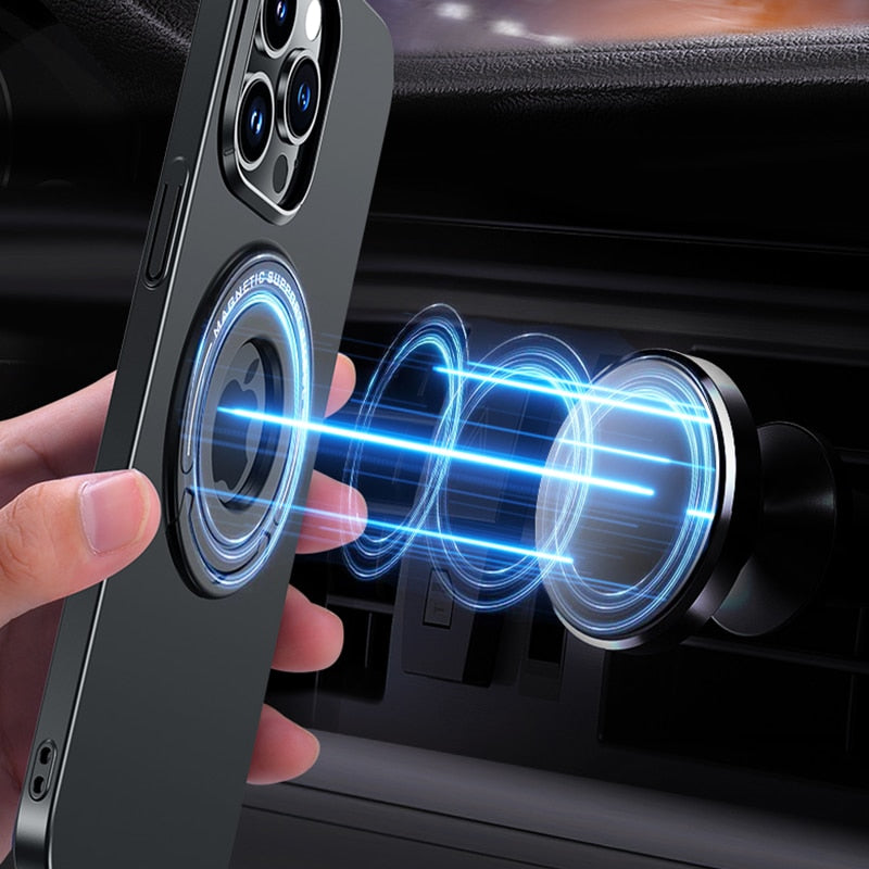 Norvo | Magsafe Kompatibel Magnetisk Ring Telefon Etui Stativ