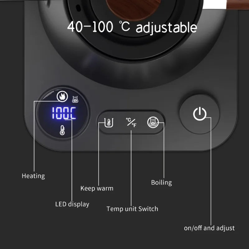 Norvo | 1200W Intelligent Elektrisk Vannkoker - Goose Neck Hånd Brygget Kaffe-kanne for Melkepulver & Presis Brygging