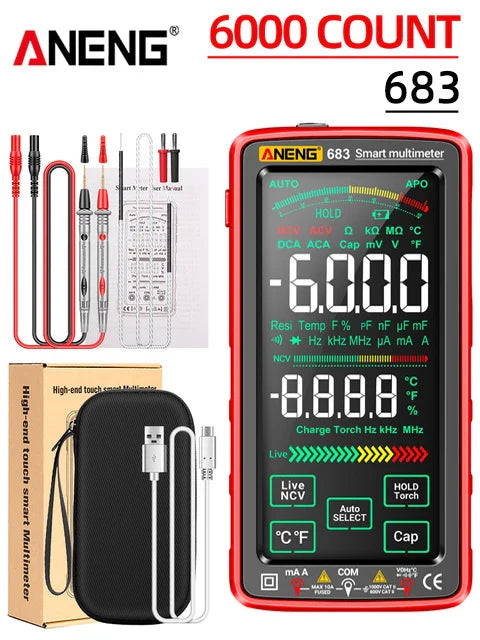 Norvo | 683 Smart Multimeter - High-End Touch, 6000 Counts, Oppladbar