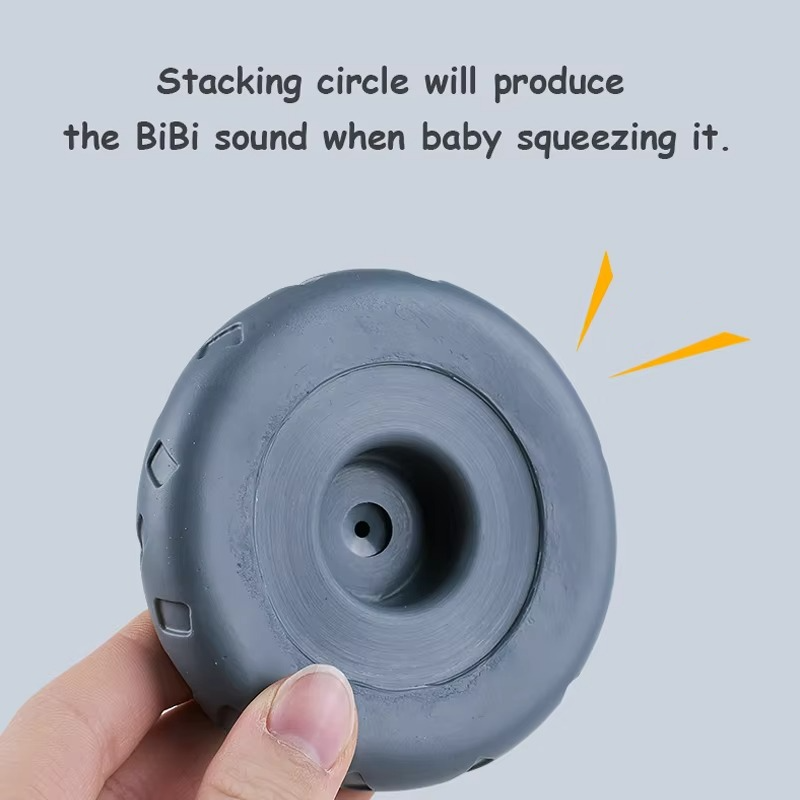 Norvo | Baby Montessori Silikon Byggeklosser og Koala Bittet Stabling Leketøyssett