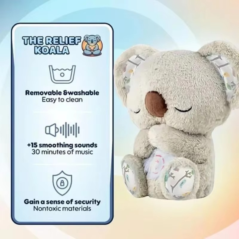 Norvo | Koseklump Koala Plush Søvnkamerat med Mild Glød og Beroligende Lyder