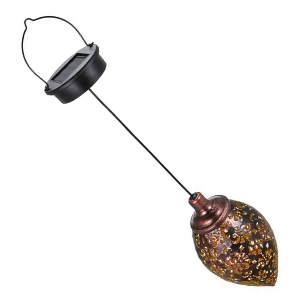 Norvo | Lumivis SolArt Solcelle Hage Lantern Drop Form | Vanntett & Projektions Effekt | Metall | For Balkong, Terrasse & Utendørsområde