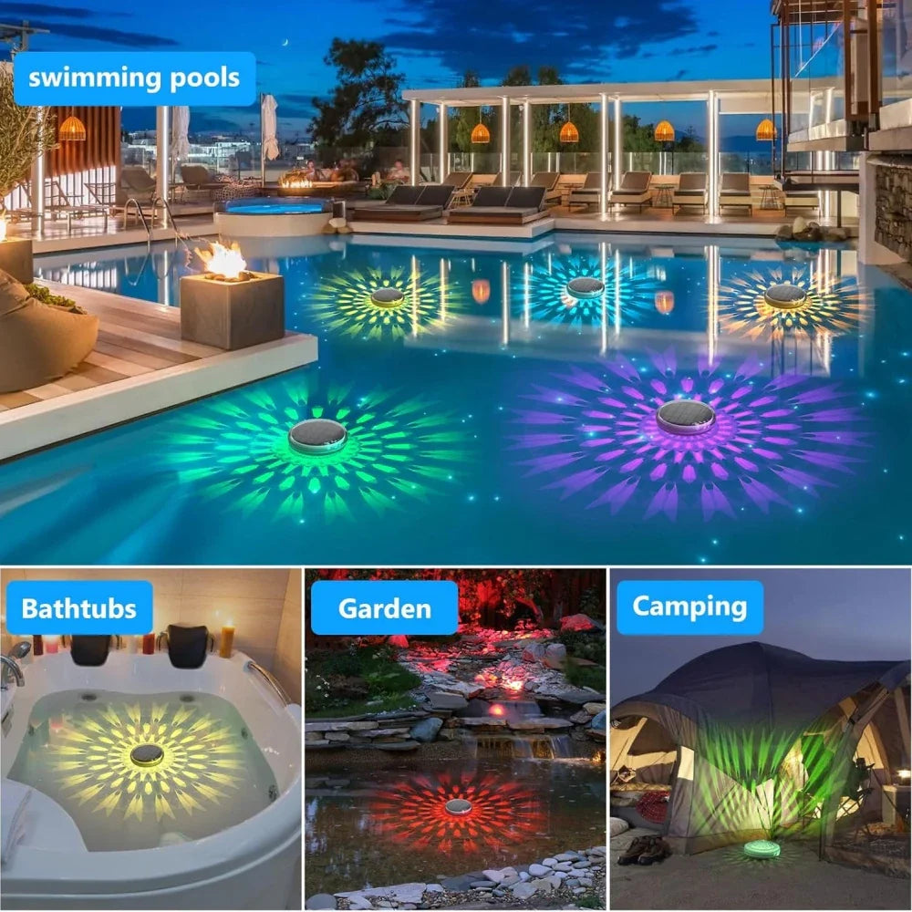 Norvo | Solar-Poollight LumiFloat RGB | Flytende LED Lys med Farge Endring | IPX7 Vanntett | For Basseng, Boblebad & Fest