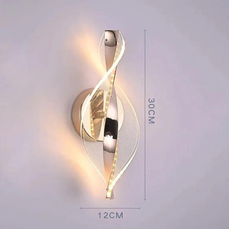 Norvo | LED Vegglampe NordGlow | Moderne Akryl & Metall Design | 3-Farge Lys | Kreativ Interiørbelysning for Stue & Soverom