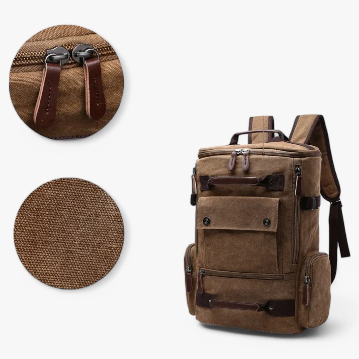 Norvo | Vintage Canvas Backpack – Stilig og funksjonell med laptoplomme for hverdagsliv og eventyr