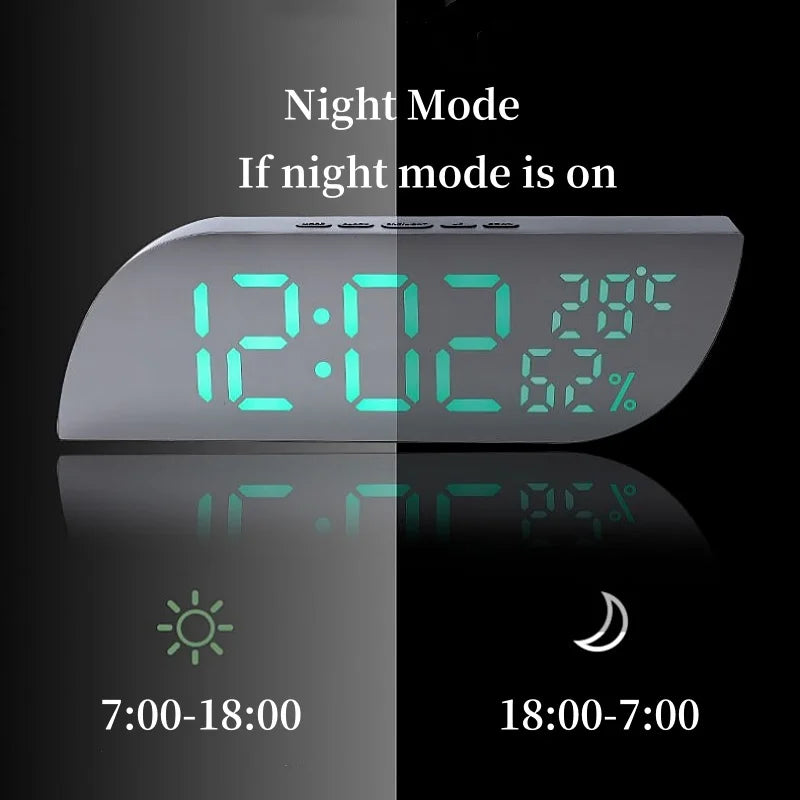 Norvo | LED Digital Vekkerklokke med Dobbelt Skjerm & Ubegrenset Snooze