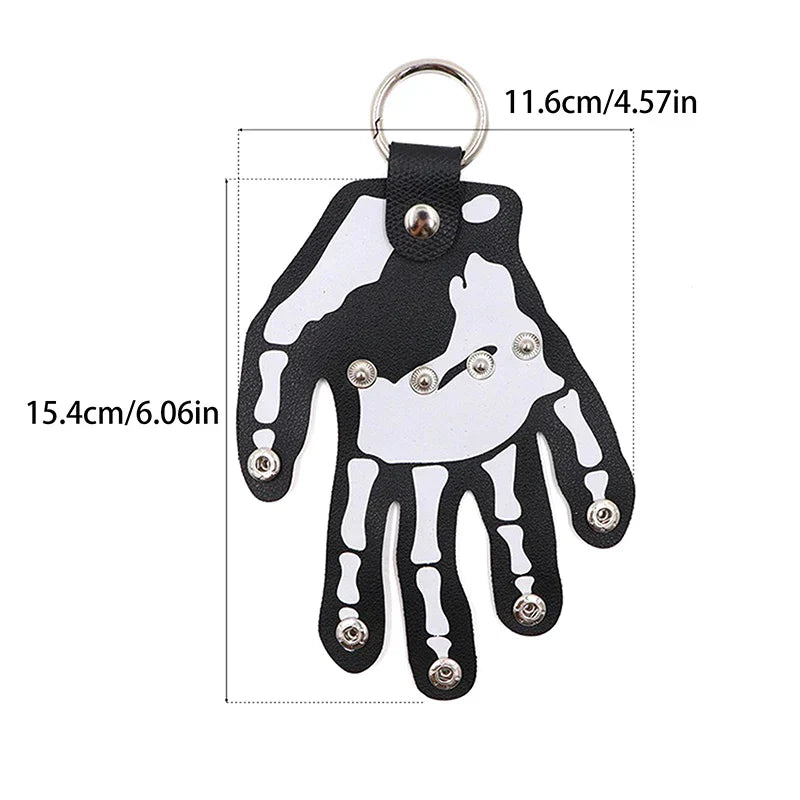 Norvo | Garantert Skeletthånd Lærbelte Klips Nøkkelring