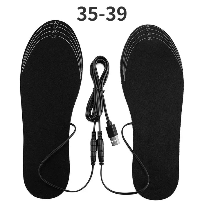 Norvo | ThermaStep USB Oppvarmede Innesåler | Tilpassbar størrelse 35–46 | Oppladbar & Vaskbar | Karbonfiber Oppvarmingsteknologi | Fotvarmer for vinter & Utendørs