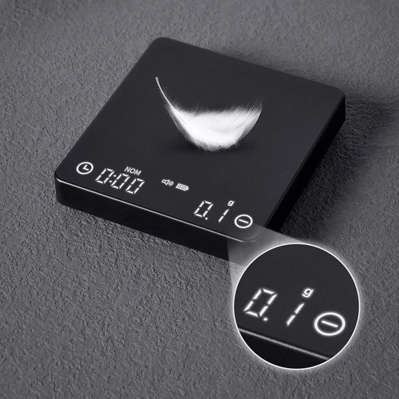 Norvo | SearchPean Tiny/Tiny2s Espresso Kaffekjøkkenvekt, Mini Smart Timer, USB, 2 kg/0.1 g/oz/ml, gratis frakt, gave til mann og kvinne