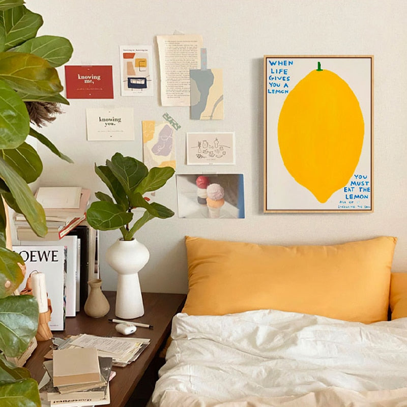 Norvo | Sitroner / Blå Stol Lerretsutskrift