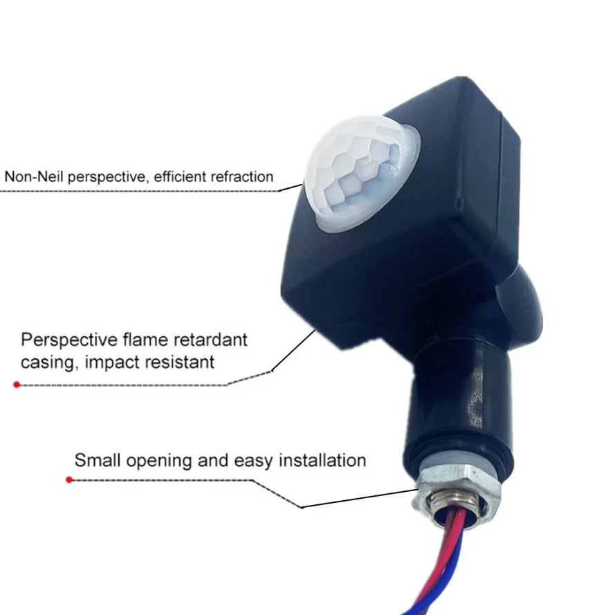 Norvo | Bevegelsessensor LumaGuard PIR | IP65 Vanntett | 85–265V | Justerbar LED-bryter og skumringssensor