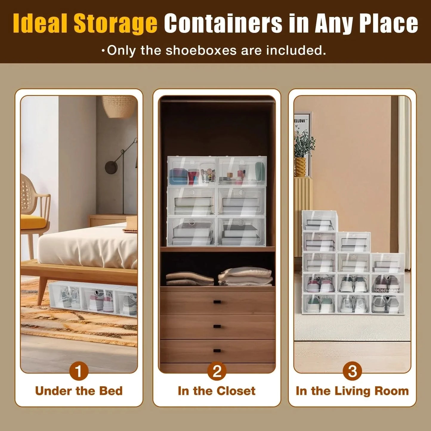 Norvo | SKOBOX LAGERSETT – 24 stable og gjennomsiktige skoesker for plassbesparende organisering og klar oversikt