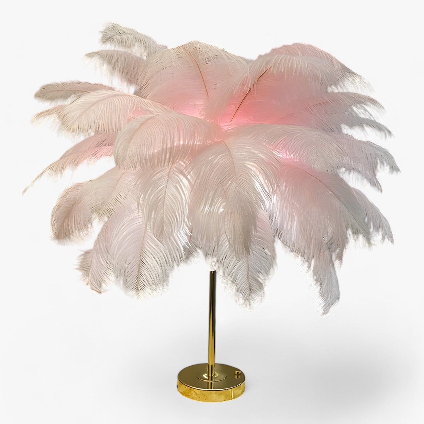 Norvo | FeatherGlow | Bordlampe med berøringskontroll - LED med fjær til bryllup og romdekorasjon