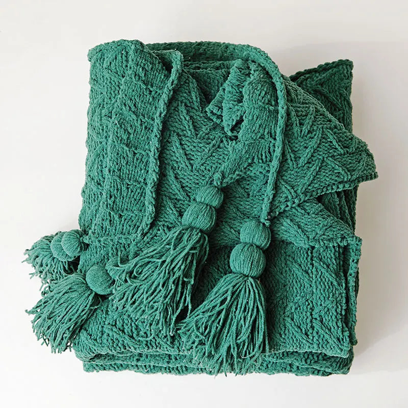 HeartCozy Blanket – Luxe Chenille Blanket with Heart Fringes Norvo
