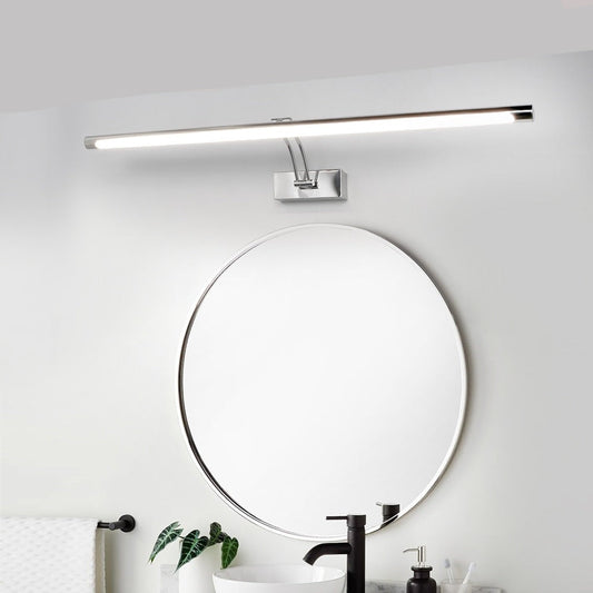 Norvo | 80-100cm LED vegglampe - Moderne svart/sølv veggbelysning til badet, innvendig montert bilde lys