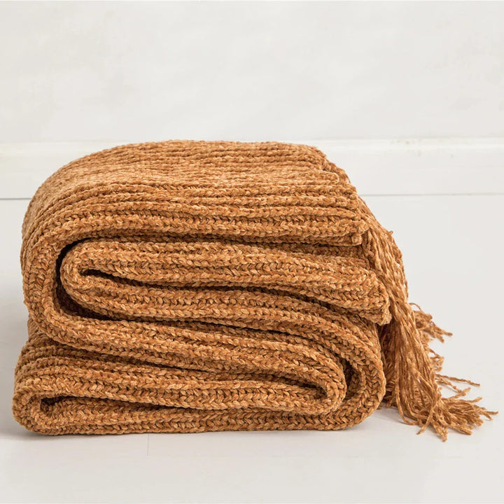 HeartCozy Blanket – Luxe Chenille Blanket with Heart Fringes Norvo