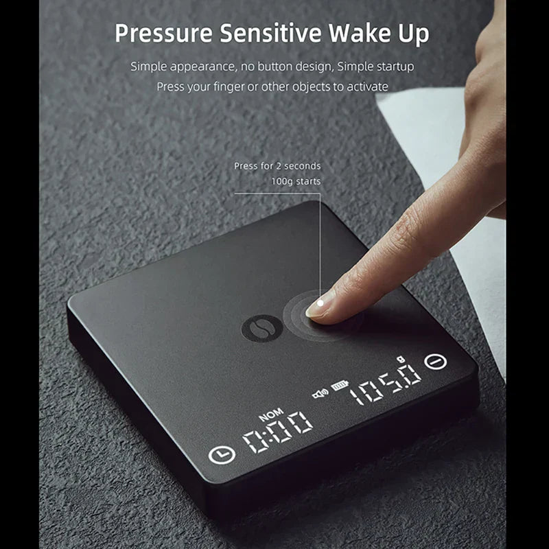 Norvo | SearchPean Tiny/Tiny2s Espresso Kaffekjøkkenvekt, Mini Smart Timer, USB, 2 kg/0.1 g/oz/ml, gratis frakt, gave til mann og kvinne