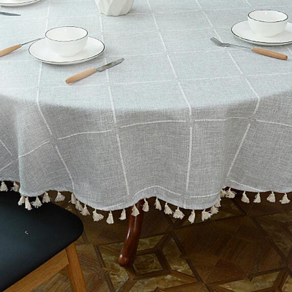 Norvo | Estetisk Rund Linched Tablecloth