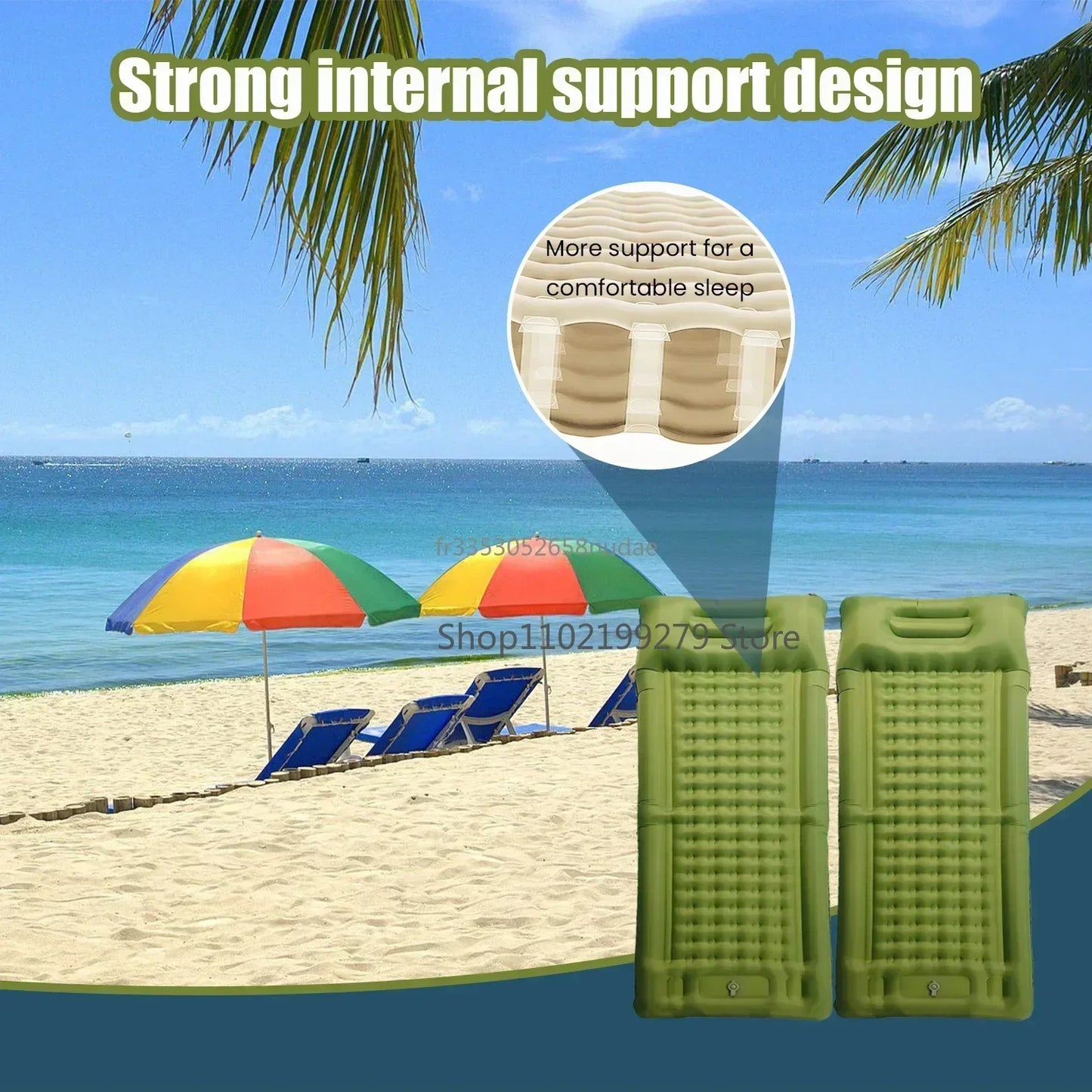 Norvo | TrekBreeze Camping Liggeunderlag Selvinflaterende | 12 cm Tykk | Med Fotpumpe & Kan Koble Sammen | Ultralett & Vanntett