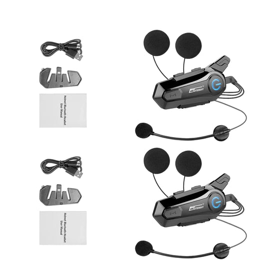 Norvo | Bluetooth Motorsykkel Hjelm Intercom Headset med 1000m Rekkevidde & IPX6 Vanntett – RoadComm