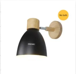 Norvo | LumoNord Macaron Vegglampe | Tre & Metall | 90° Svingbart Lyskildehode | Skandinavisk Design | E27 Sokkel (uten pære)