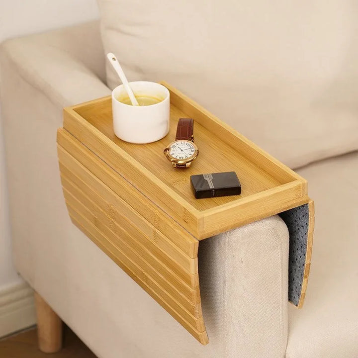 Minimalist Bamboo Sofa Armrest Organizer | Norvo
