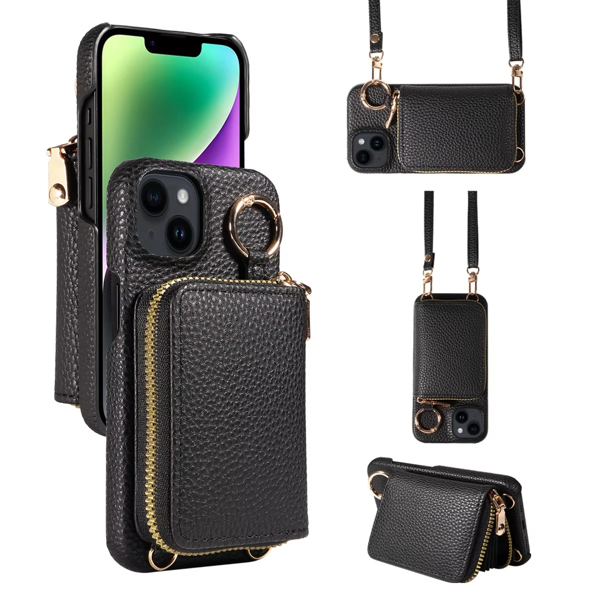 Norvo | Premium lær Multi-Function iPhone-deksel med anti-degauss beskyttelse