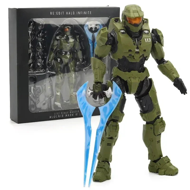 Norvo | 18cm Halo Infinite Master Chief Mjolnir Mk Vi 1/12 skala 17.5cm 6" actionfigur Re:edit Gen.3 117 Ko's 1000 modelldukker leker