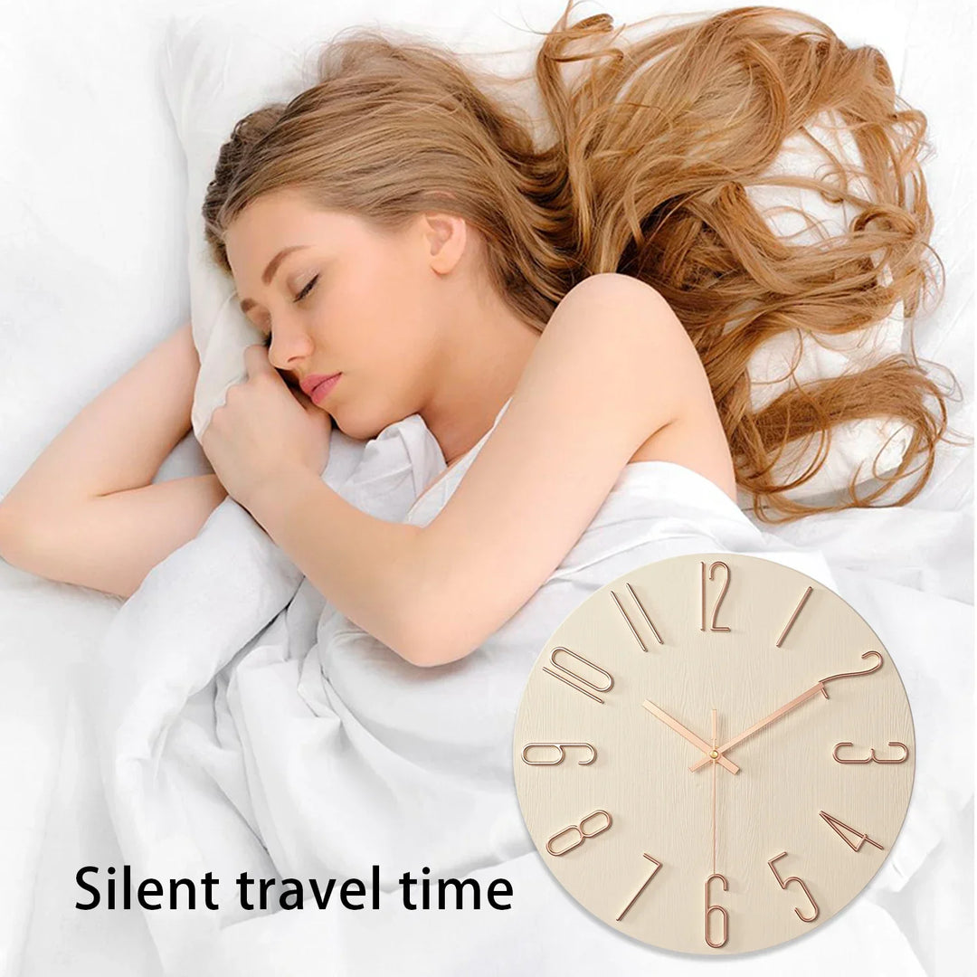 Treveggklokke uten ramme – skandinavisk stil – veggdekorasjon for stuen og soverommet