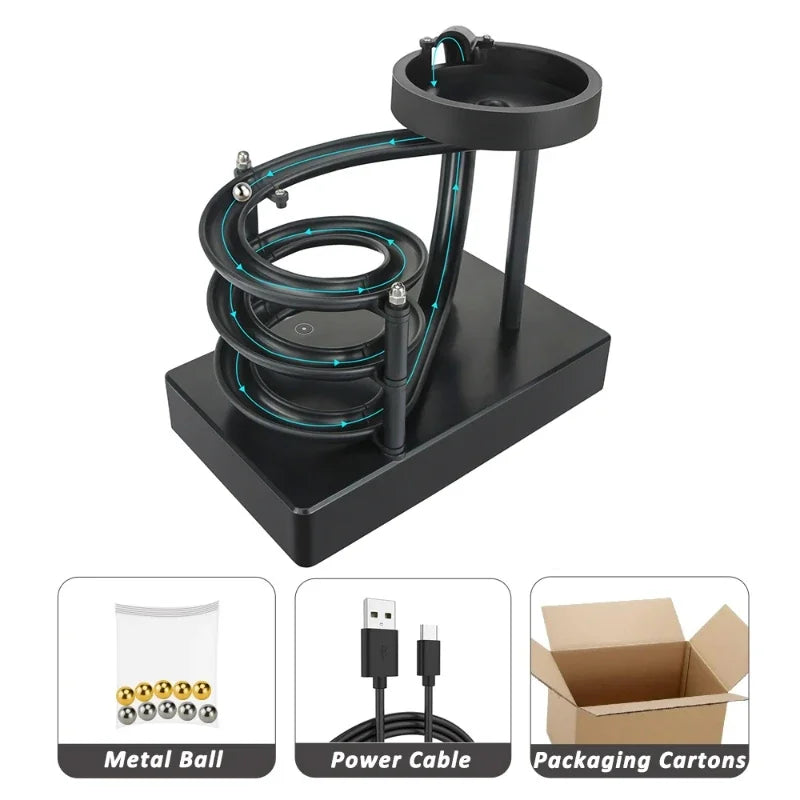 Norvo | Trebente Perpetual Spiral Motion Kinetisk Ball Roller Vitenskap Toy