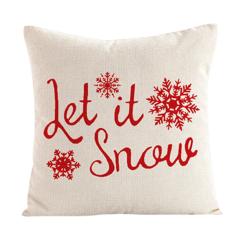 Juleputevarsler 45x45 cm – Vinter dekorative putetrekk til sofa og stue, høy kvalitet bomull, juledesign med snødekt landskap