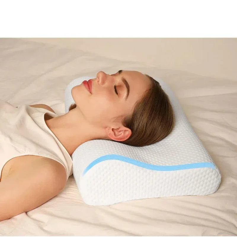 Memory foam rektangulær pute hvit – moderne og minimalistisk design i polyesterfiber for optimal søvnkomfort