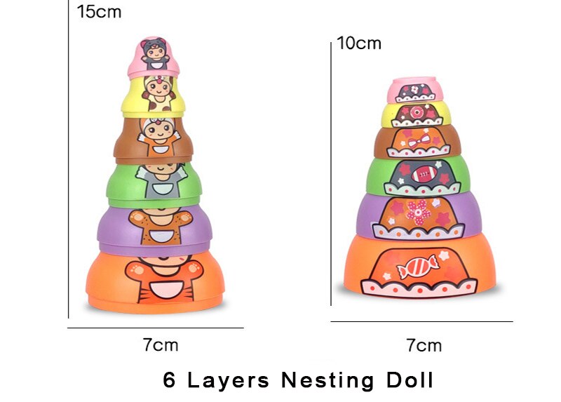 Norvo | Utdannende Fargerike Barn Matryoshka Dukker