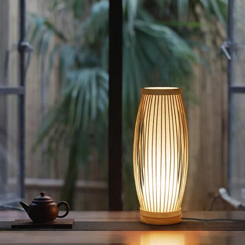 Norvo | Zen-Inspirert Bambus Bordlampe for Soverom og Stue