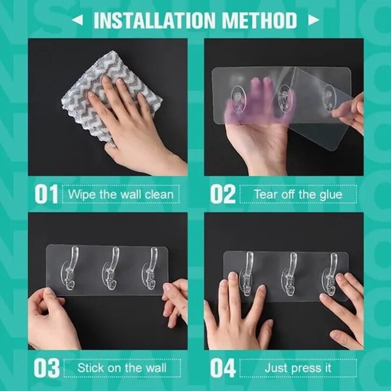 Norvo | Gjennomsiktig Usynlig Klebende Enkle Veggkroker
