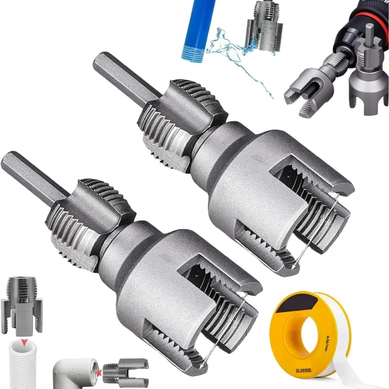 Norvo | Pipe Thread Reamer & Edge Cutter Drill Attachment Tool