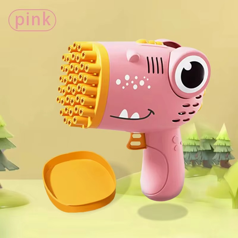 Norvo | Barn Håndholdt Bubblesmaskin - 40-Hull Elektrisk Dinosaur Boblemaskin