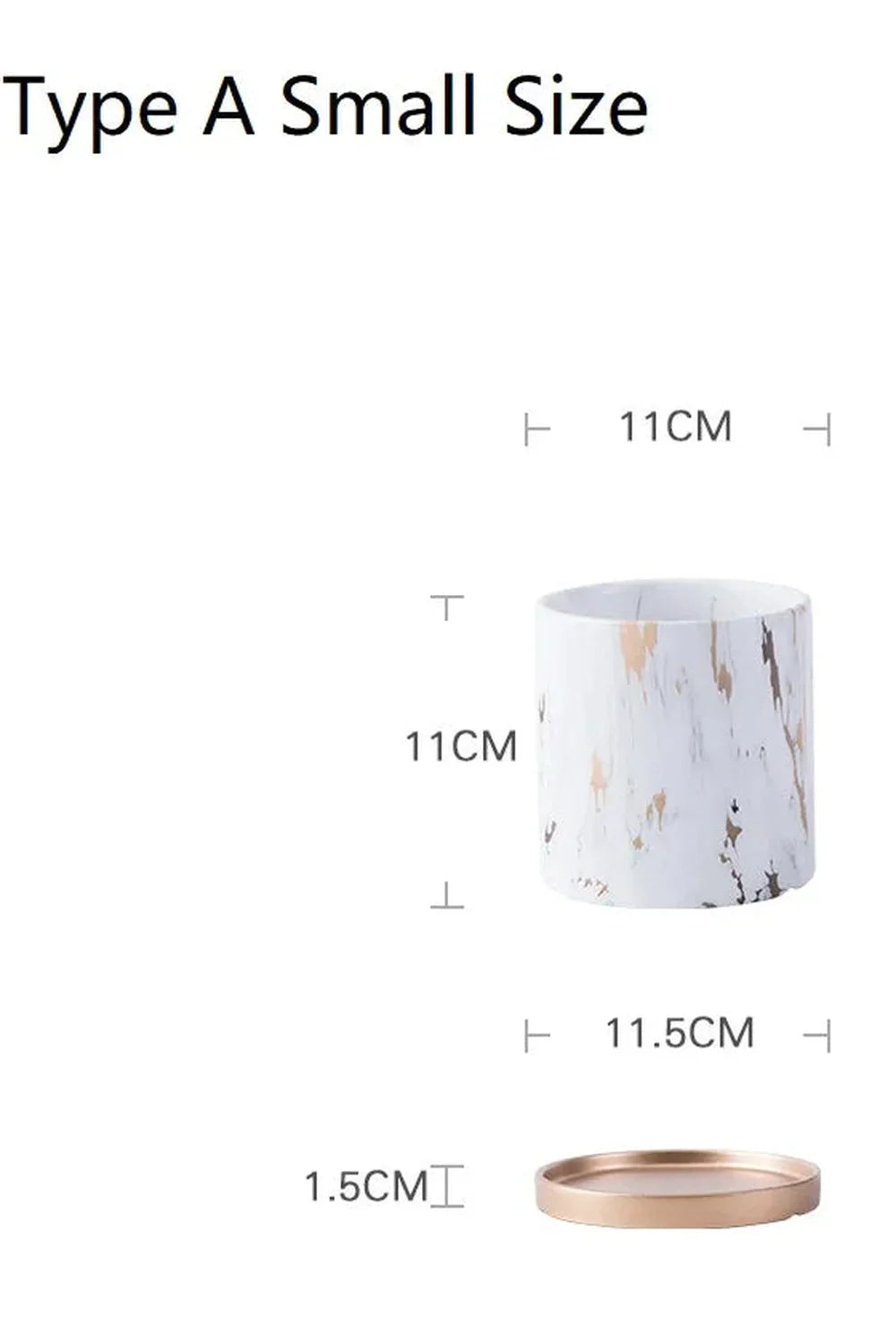 Norvo | Marmor Gullblad Plantepotte Sett