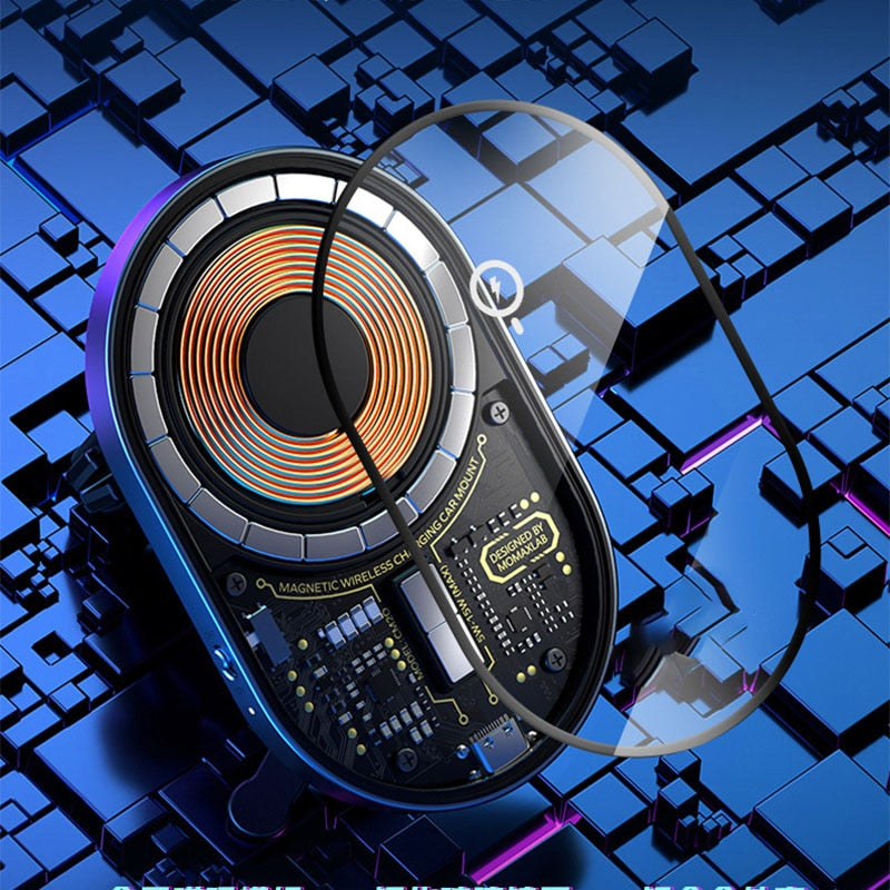 Norvo | Gjennomsiktig Bil Trådløs Magnetisk Telefonlader