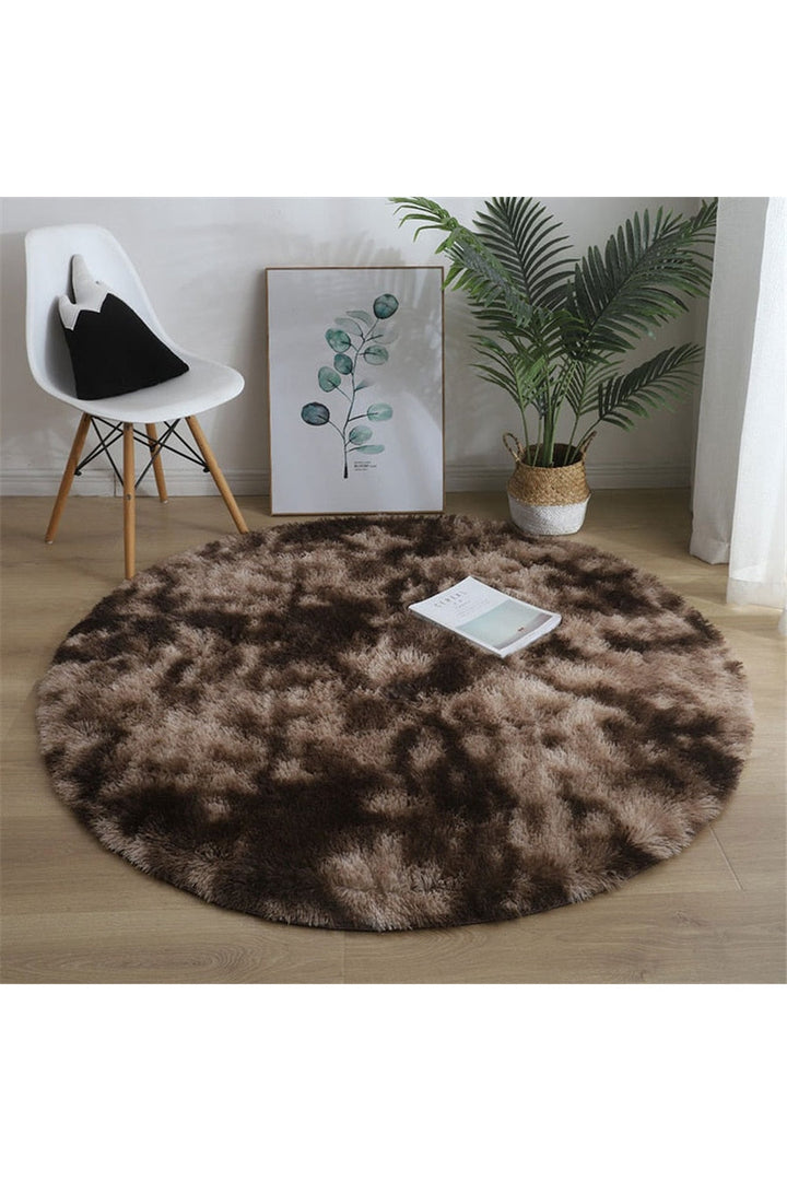 Myk Fluffy Rund Teppe