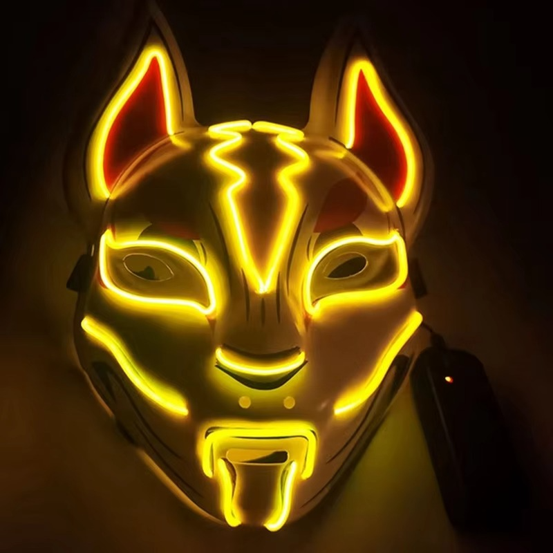 Norvo | Luminous LED Full Face Fox Maske for Halloween & Cosplay