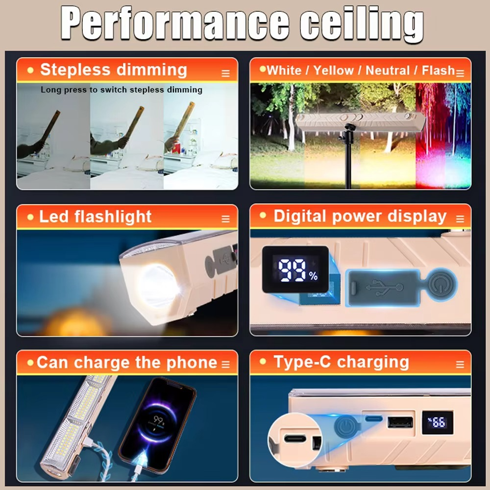 Norvo | Ultra-lys 16-tommers LED arbeidslys med multi-modus innstillinger og batteri for hele natten