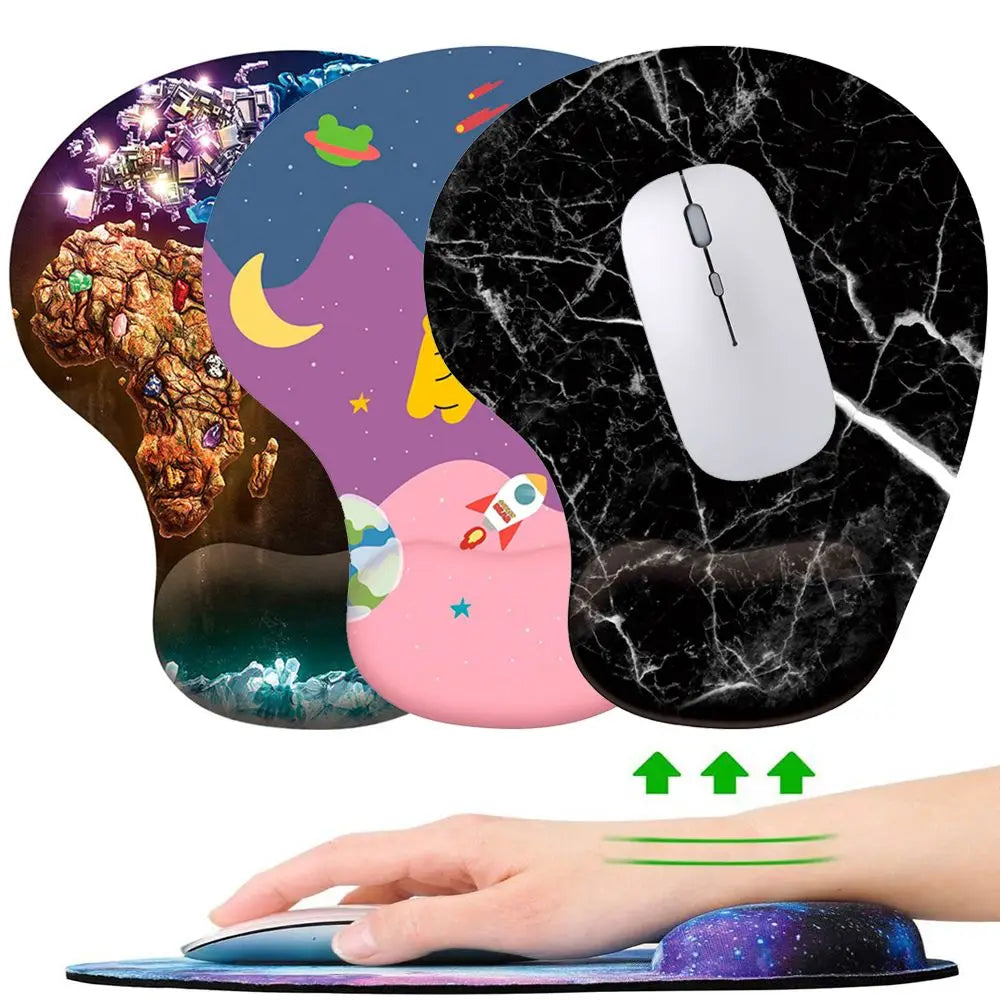 Norvo | Ergonomisk Silikon Håndleddstøtte Mus Matte - Rutsjebeskyttelse for Desktop & Laptop Spilling