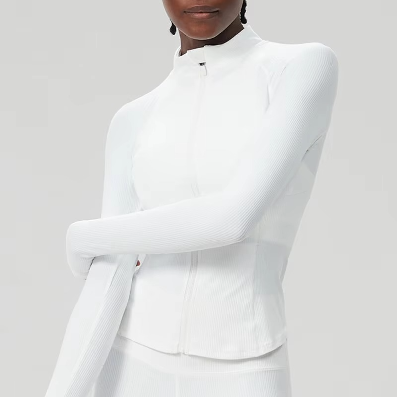 Norvo | Kvinne Slim Fit Løpejakke med Full Glidelås Langermet Lett Sportstopp