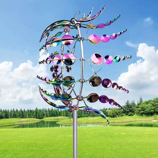 Norvo | Magisk kinetisk metall-vindmølle-spinner - Unik vinddreven utendørs hage- og terrasse-dekorasjon, 1 stk kreativ plen- og innendørs gårds-ornament