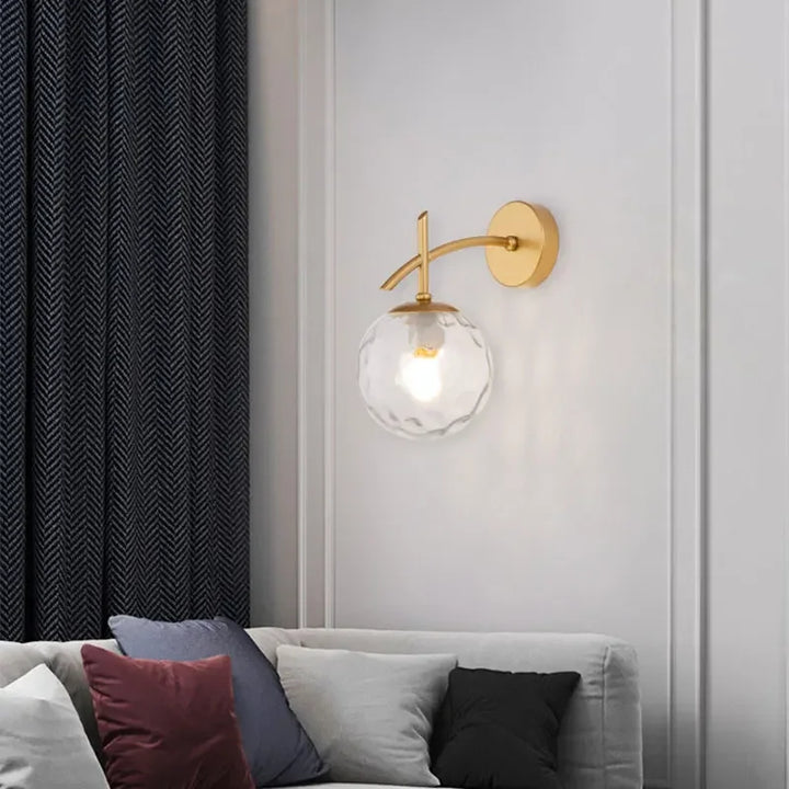 LumiSconce – Svart Gull Glass Vegglampe Norvo