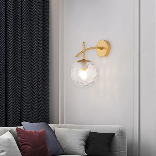 LumiSconce – Svart Gull Glass Vegglampe Norvo